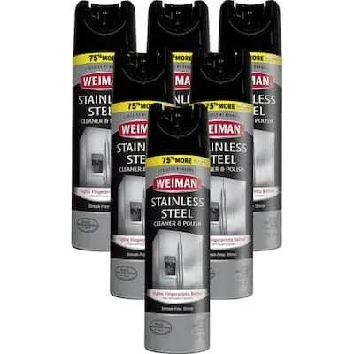 Weiman Stainless Steel Cleaner and Polish, 17 oz Aerosol, 6-carton