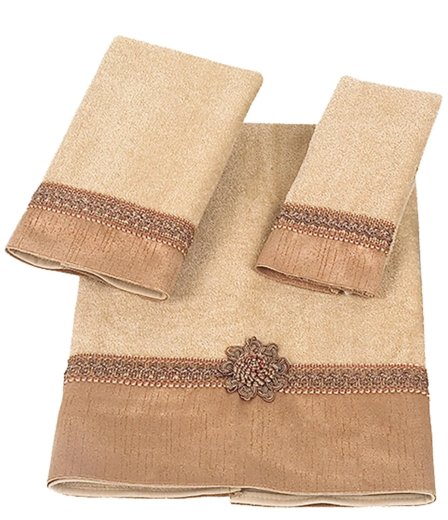 Avanti Braided Cuff 3 PC Towel Set - Rattan