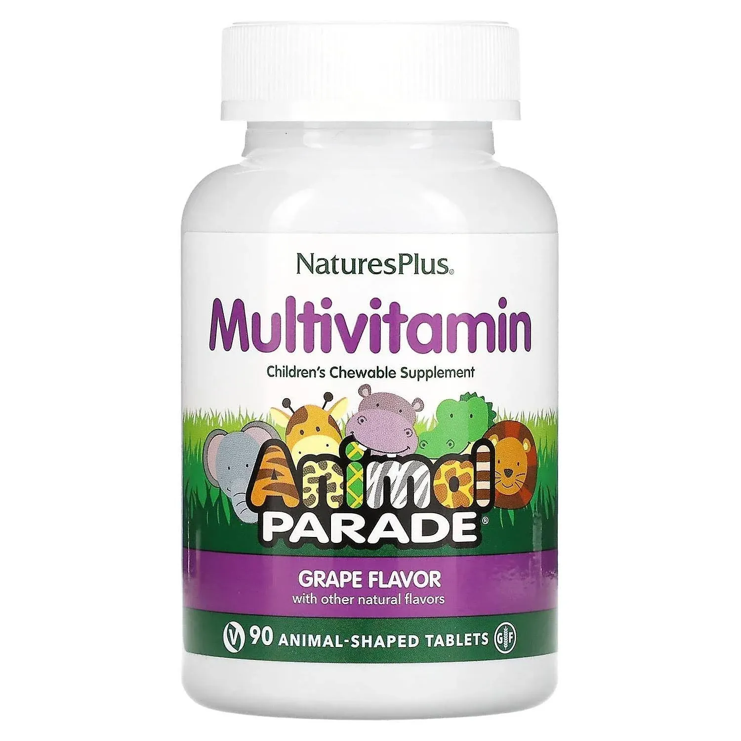 Natures Plus Animal Parade Multivitamin Children’s Chewables Grape 90 Tablets