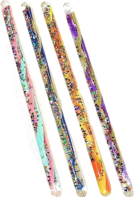 Star Magic Spiral Glitter Wand 11 inch Wonder Wand Tube (4-Pack)