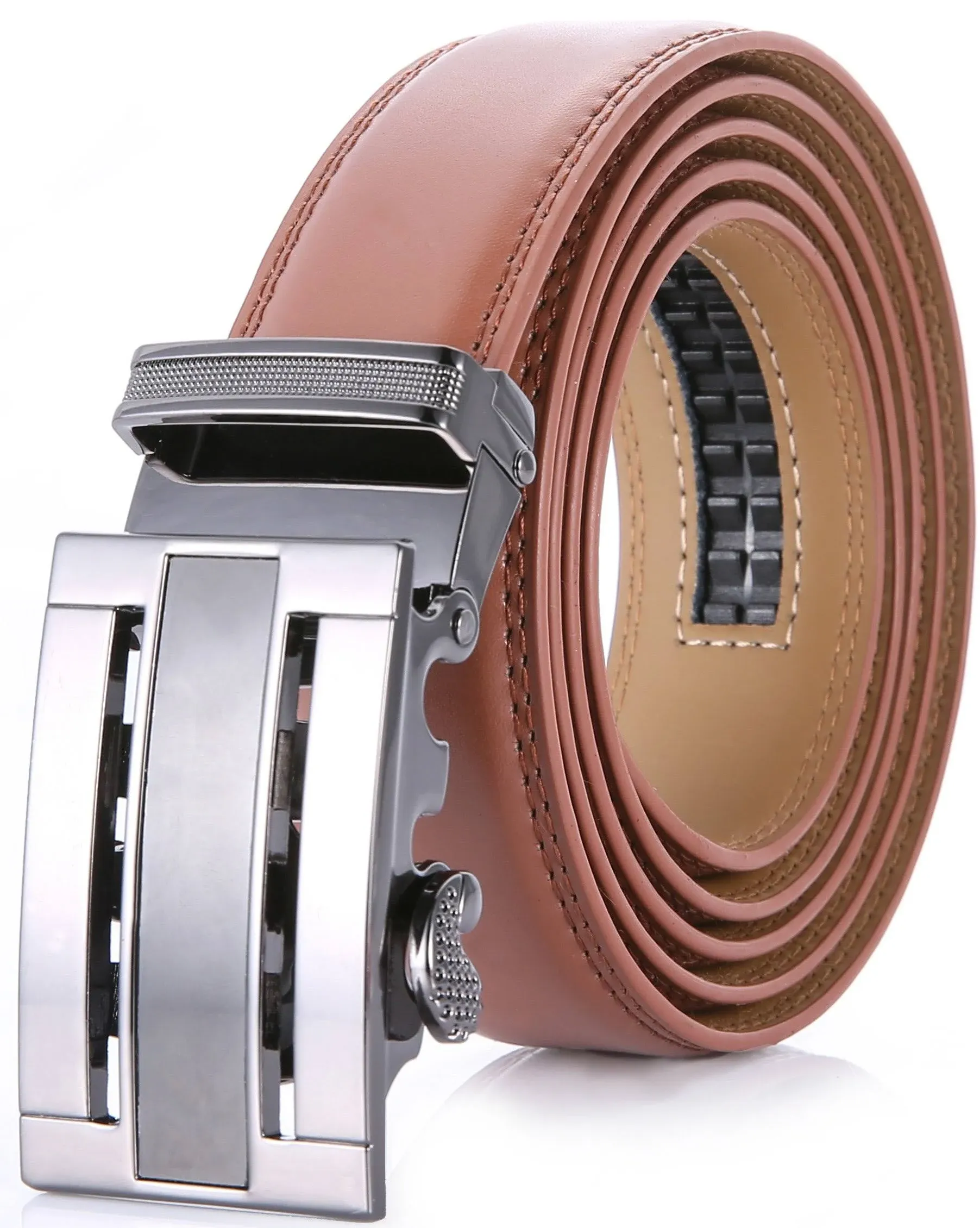 Marino Men’s Genuine Leather Ratchet Dress Belt With Automatic Buckle, Enclosed in an Elegant Gift Box