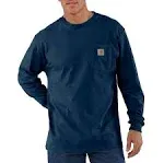 Carhartt Men's Long-Sleeve Pocket Tee Shirt Regular - Navy (X-Large)