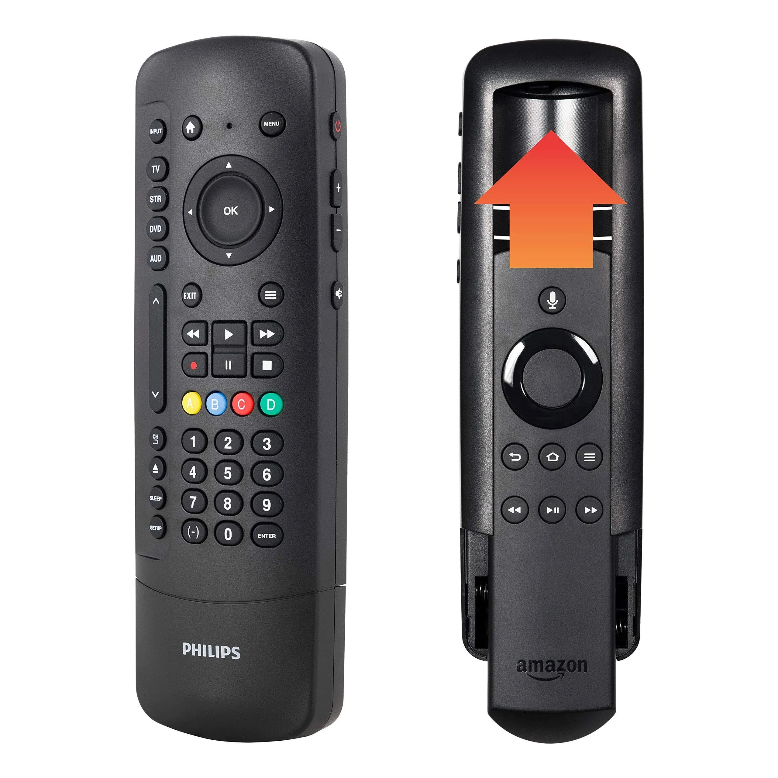 Philips Companion Remote Control with Flip & Slide Cradle for Fire TV