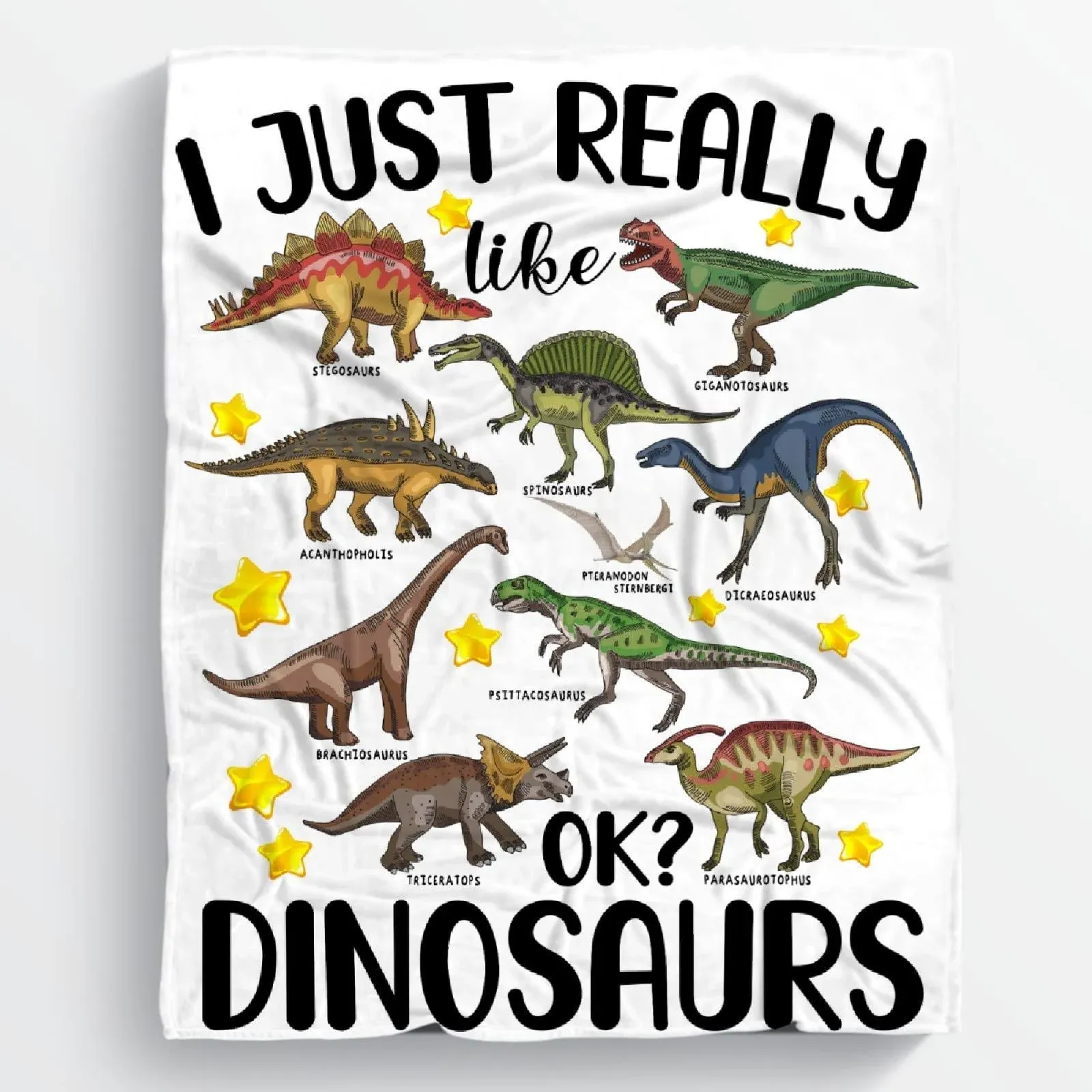 MYSTCOVER I Just Really Like Dinosaurs Baby Blanket Gifts for Girls Boys ...