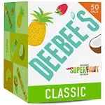 DeeBee's Organics Classic SuperFruit Freezie Pops, No Added Sugars, No Artificial Flavors or Colors (Pack of 50)