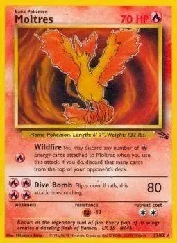 Moltres 1999 Pokemon TCG Fossil 1st Edition