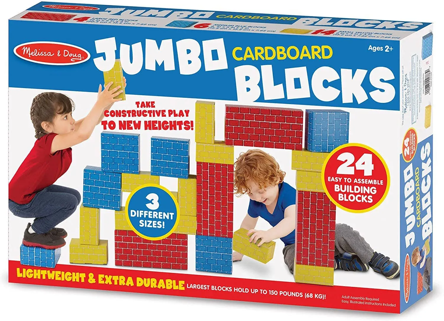 Melissa & Doug 24-Piece Jumbo Cardboard Blocks