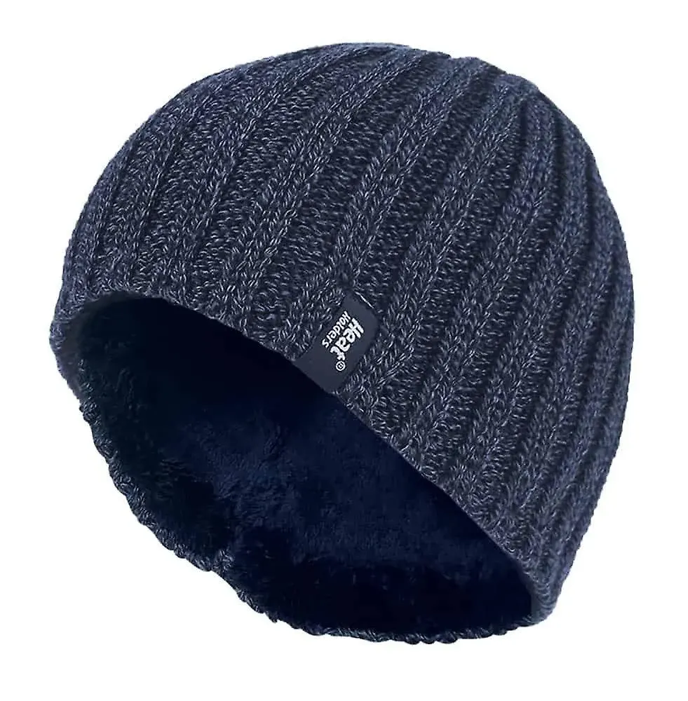 Heat Holders - Men's Thermal Fleece Ribbed Knitted Winter Hat 3.4 Tog - One Size