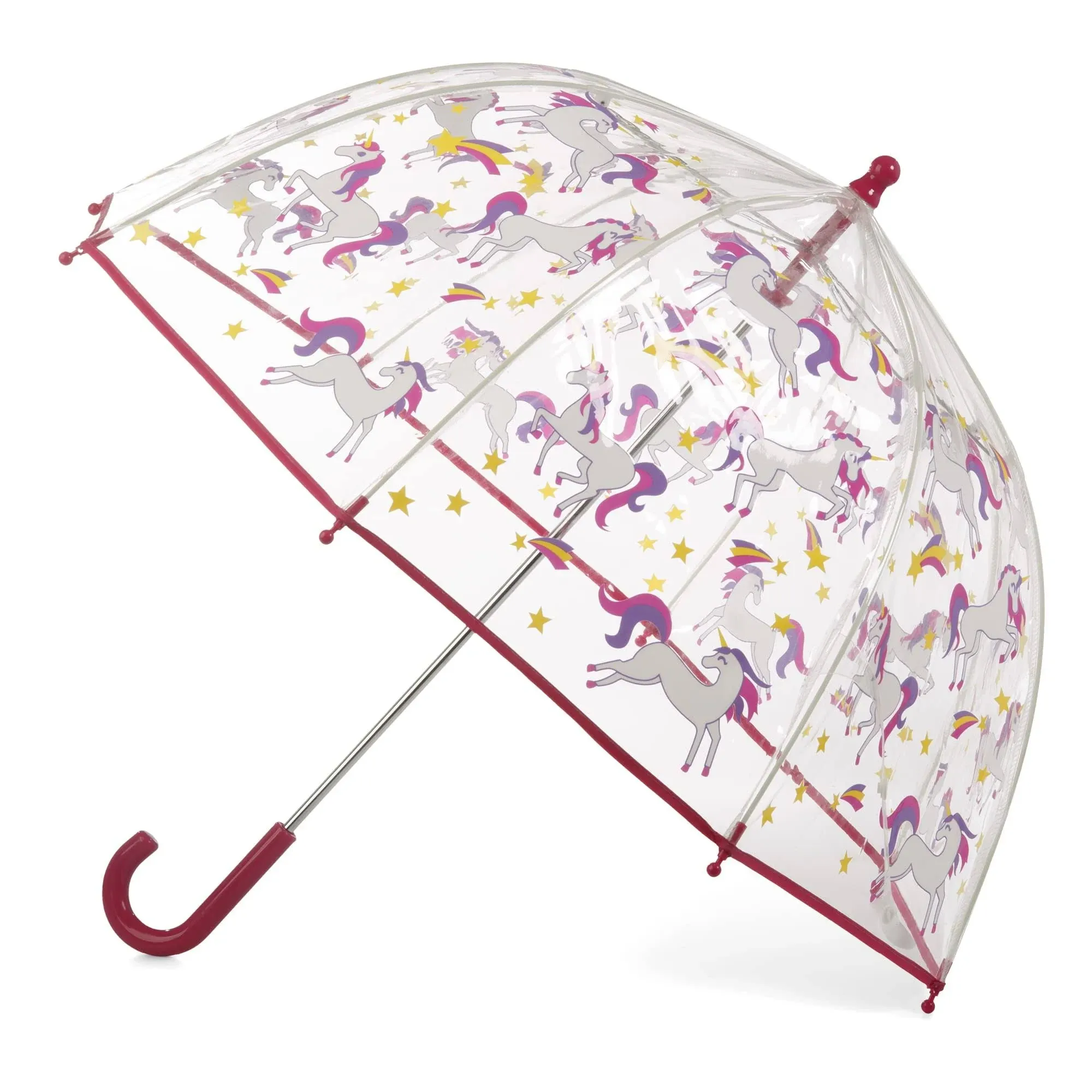 Totes | Kids Clear Bubble Kids Umbrella | Transparent Unicorn Pattern