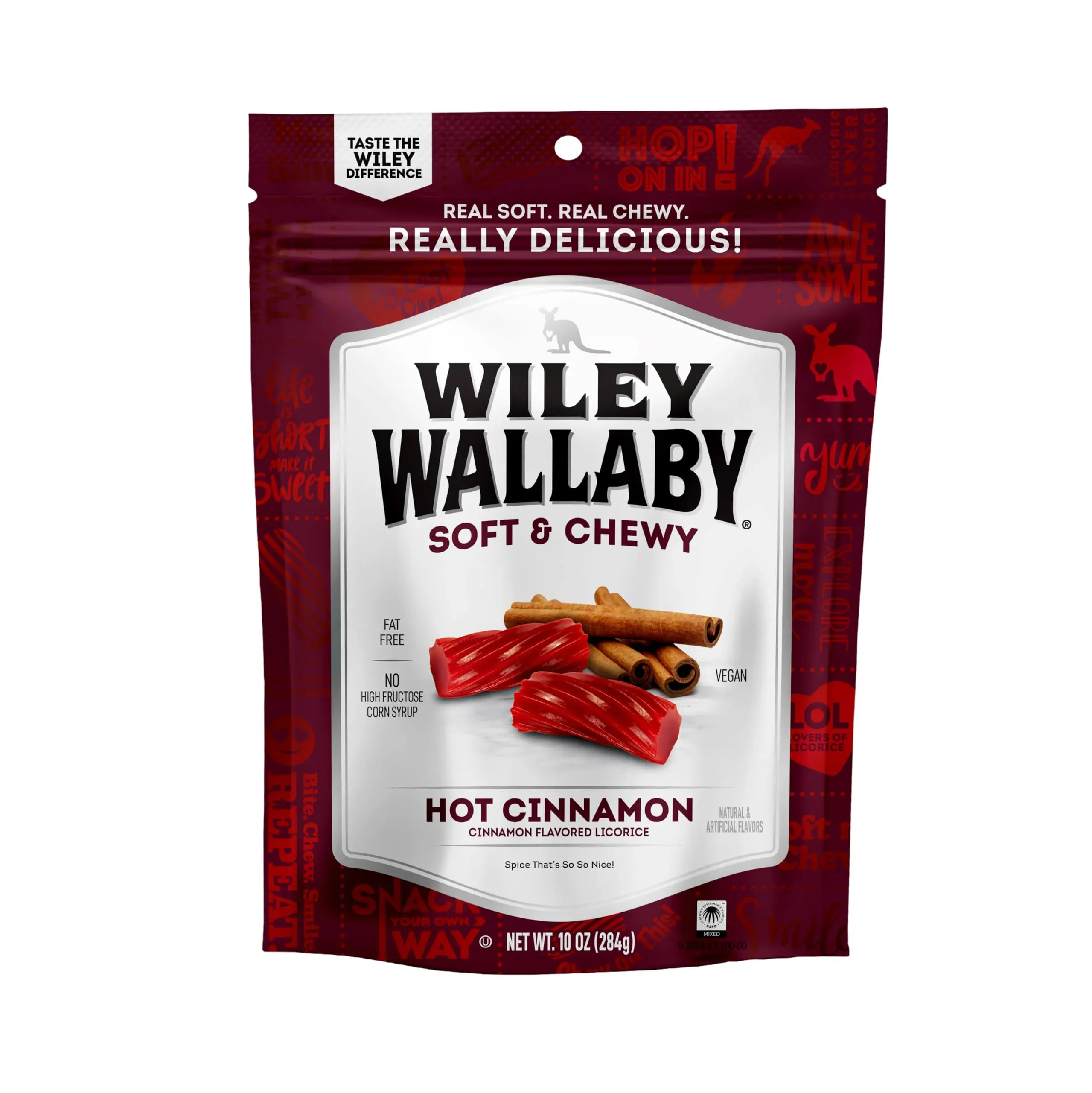 Wiley Wallaby Licorice 24 Ounce Classic Gourmet Soft & Chewy Australian Cinnamon Licorice Candy Twists, 1 Pack