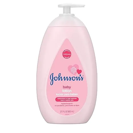 Johnson's Baby Moisturizing Pink Baby Lotion with Coconut Oil, Hypoallergenic and Dermatologist-Tested, 27.1 fl. oz