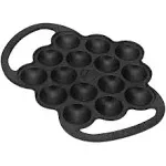 Victoria Cast Iron Poffertjes Dutch Pancake Pan with Loop Handles, Preseasoned with Flaxseed Oil, Made in Colombia