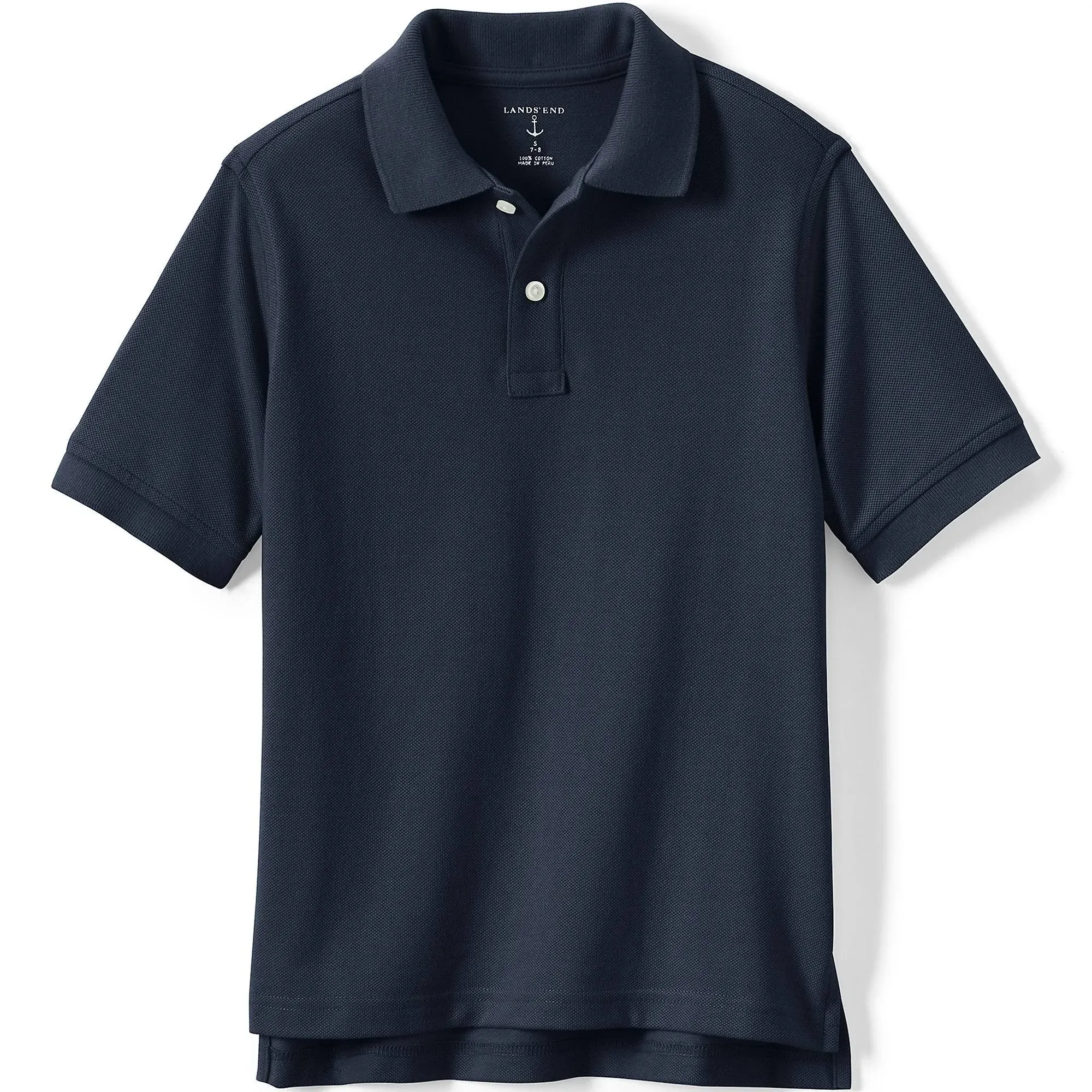 Lands&#x27; End Boy&#x27;s School Uniform, LS, Little Kids, Mesh Polo, NWT