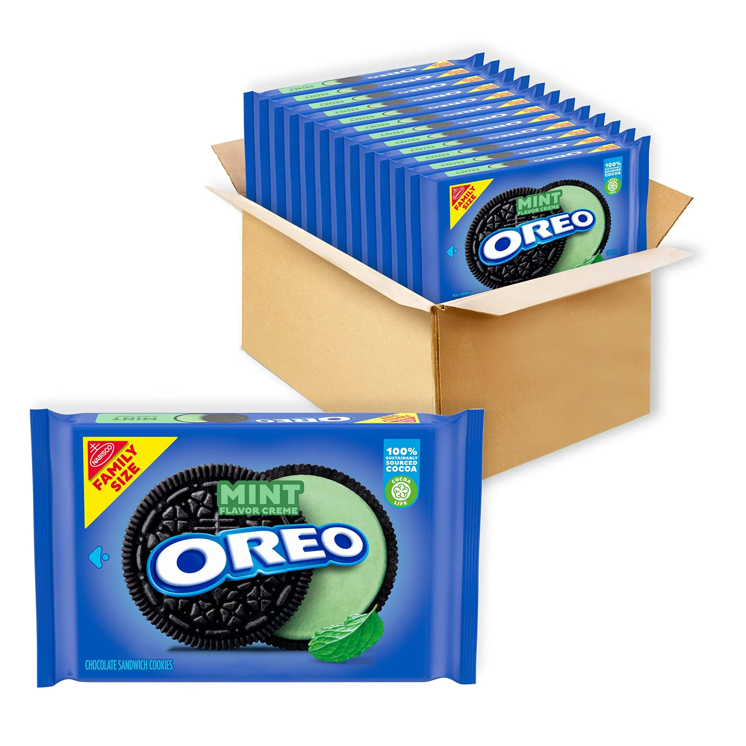 Oreo Mint Creme Chocolate Sandwich Cookies, Party size, 24.95 oz