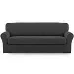 Easy-going 2 Pieces Microfiber Stretch Sofa Slipcover Spandex Soft Fitted Sofa Couch Cover