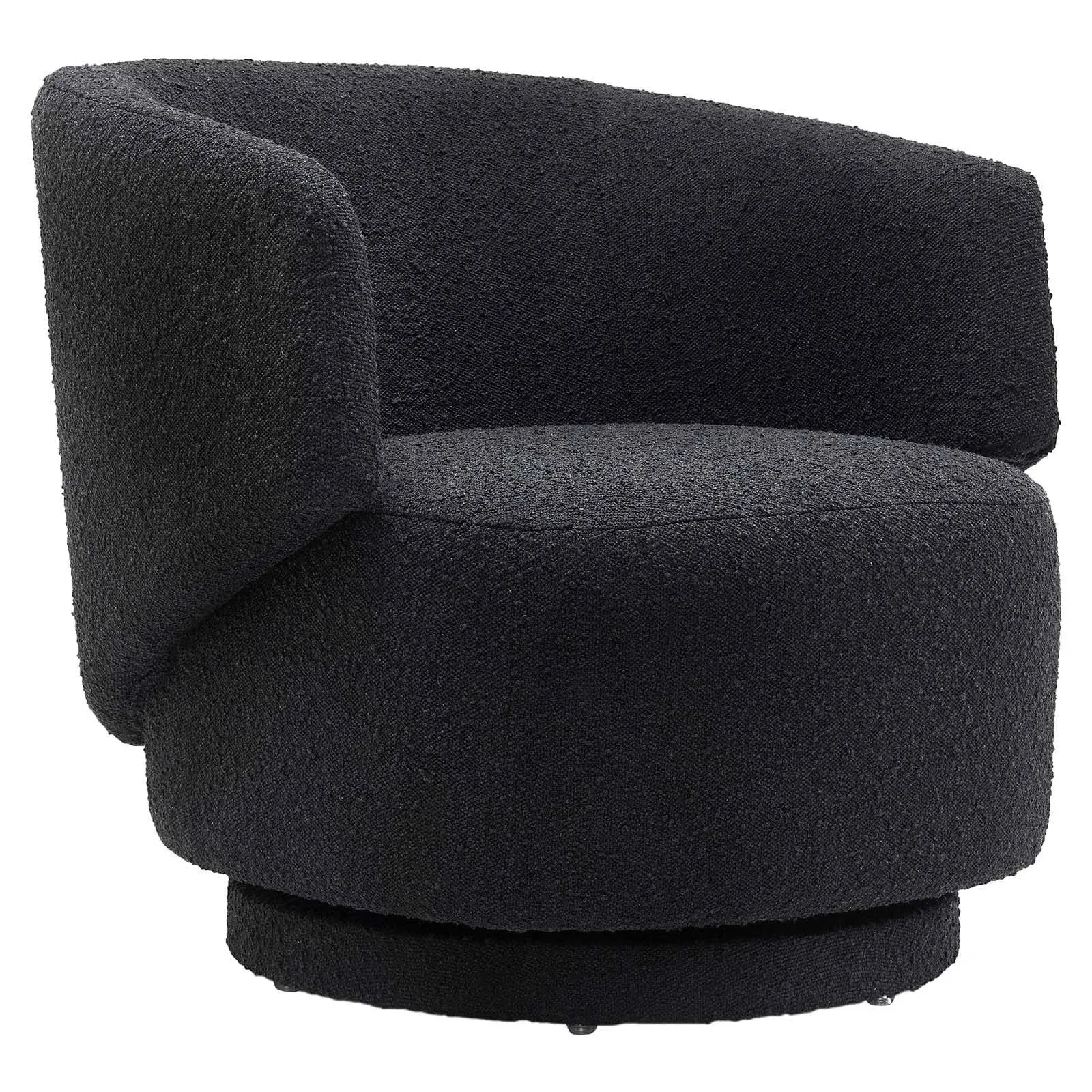 Modway Celestia Boucle Fabric Swivel Chair Black