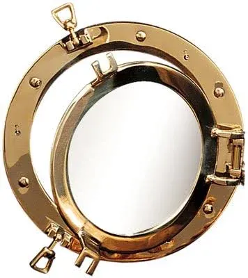 HS 17" Polished Brass Porthole Nautical Window