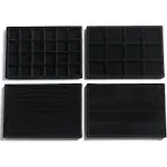 Frebeauty Stackable Velvet Jewelry Organizer Trays