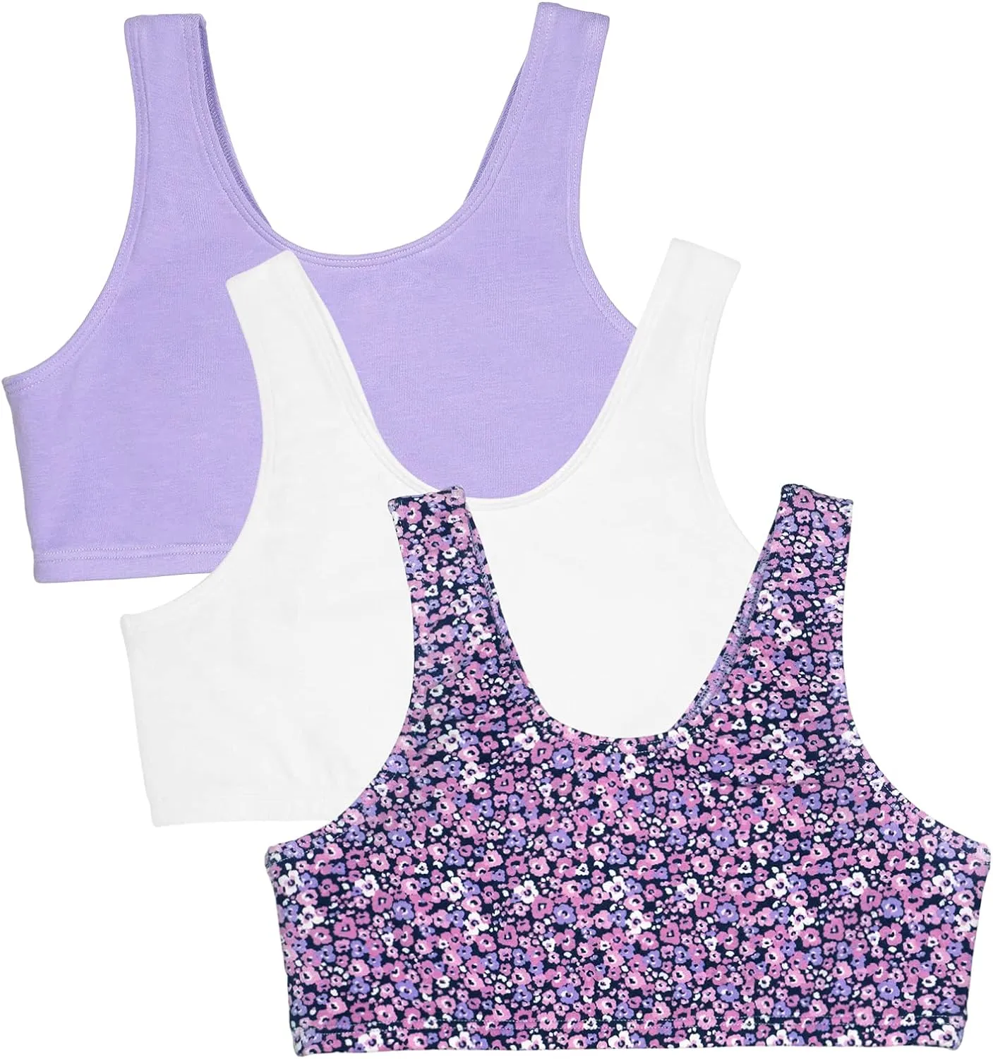 Fruit of the Loom Girls' Cotton Built-up Stretch Sports Bra