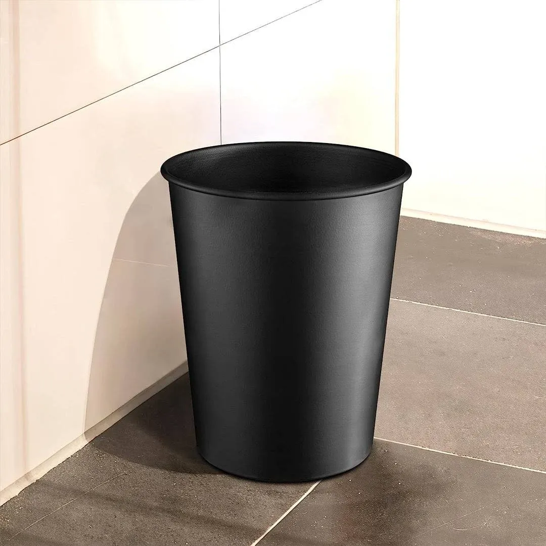 Monarch Metal Wastebasket Trash Can, Bathroom Decor, Black