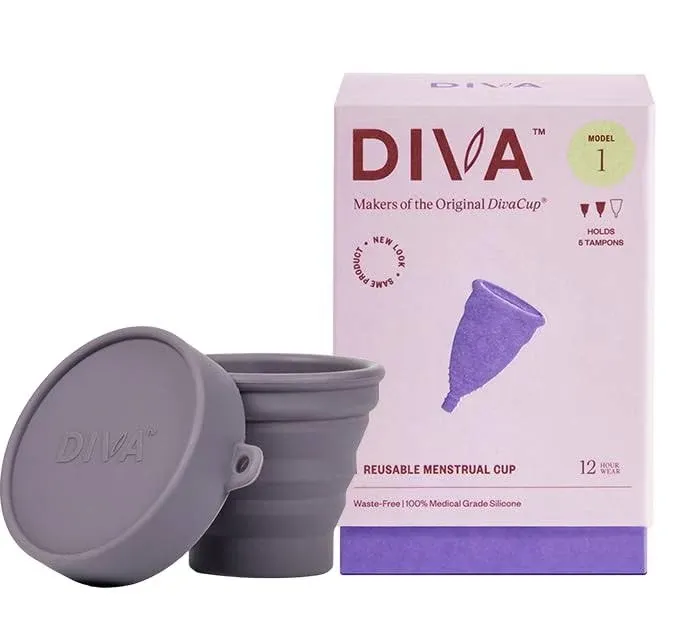 DivaCup - Menstrual Cup - Feminine Hygiene - Leak-Free - BPA Free - Model 1 with ...