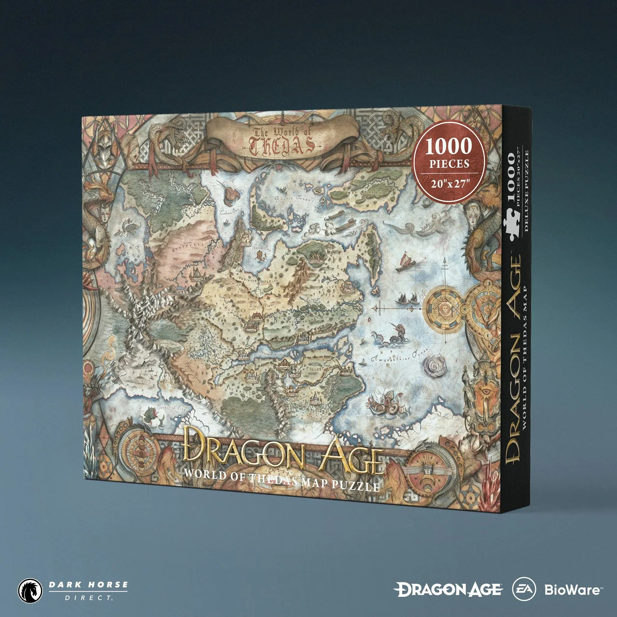 Dark Horse Deluxe Dragon Age: World of Thedas Map Puzzle, Multicolor