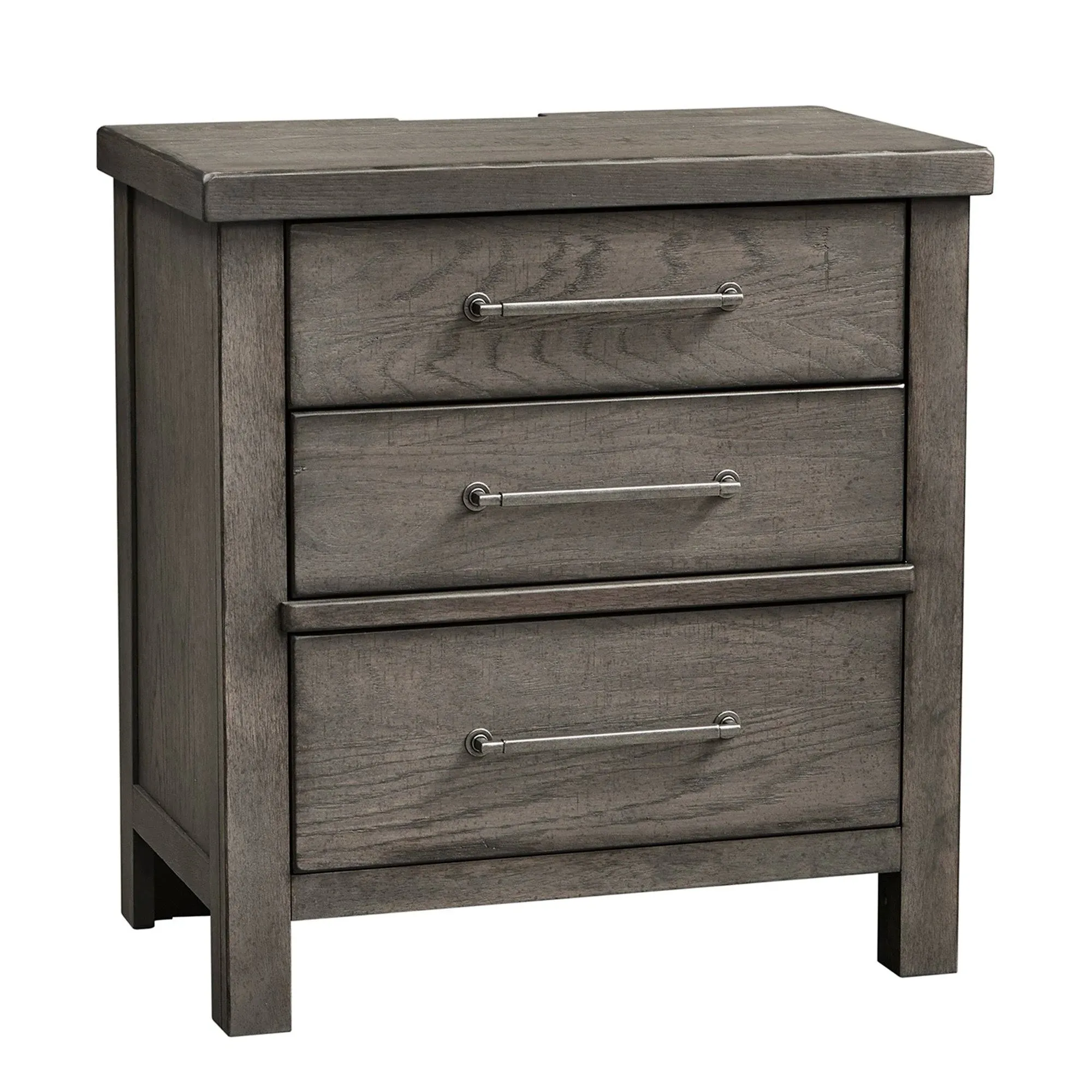 Liberty Furniture Industries Modern Farmhouse 3 Drawer Night Stand, Dusty Charcoal