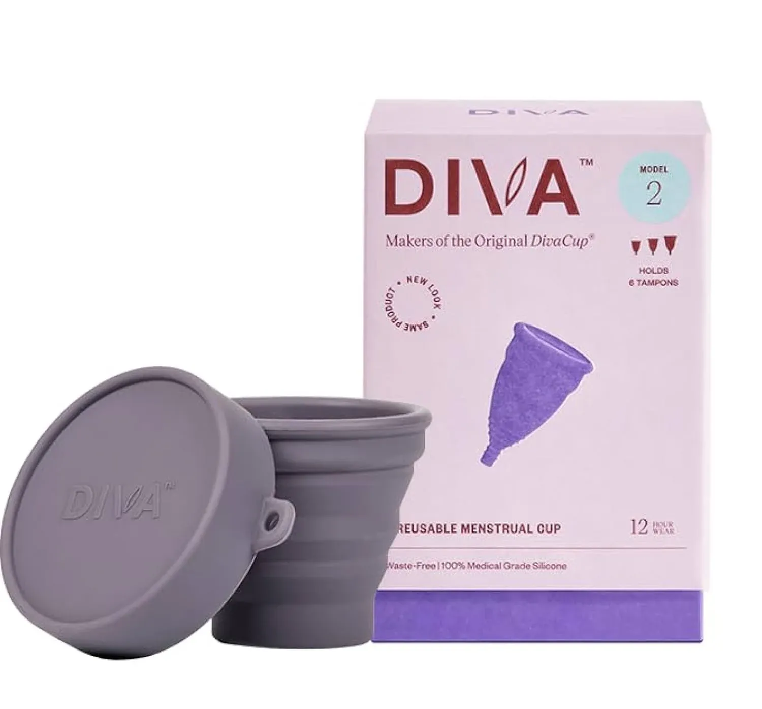 DivaCup - Menstrual Cup - Feminine Hygiene - Leak-Free - BPA Free - Model 2 with ...