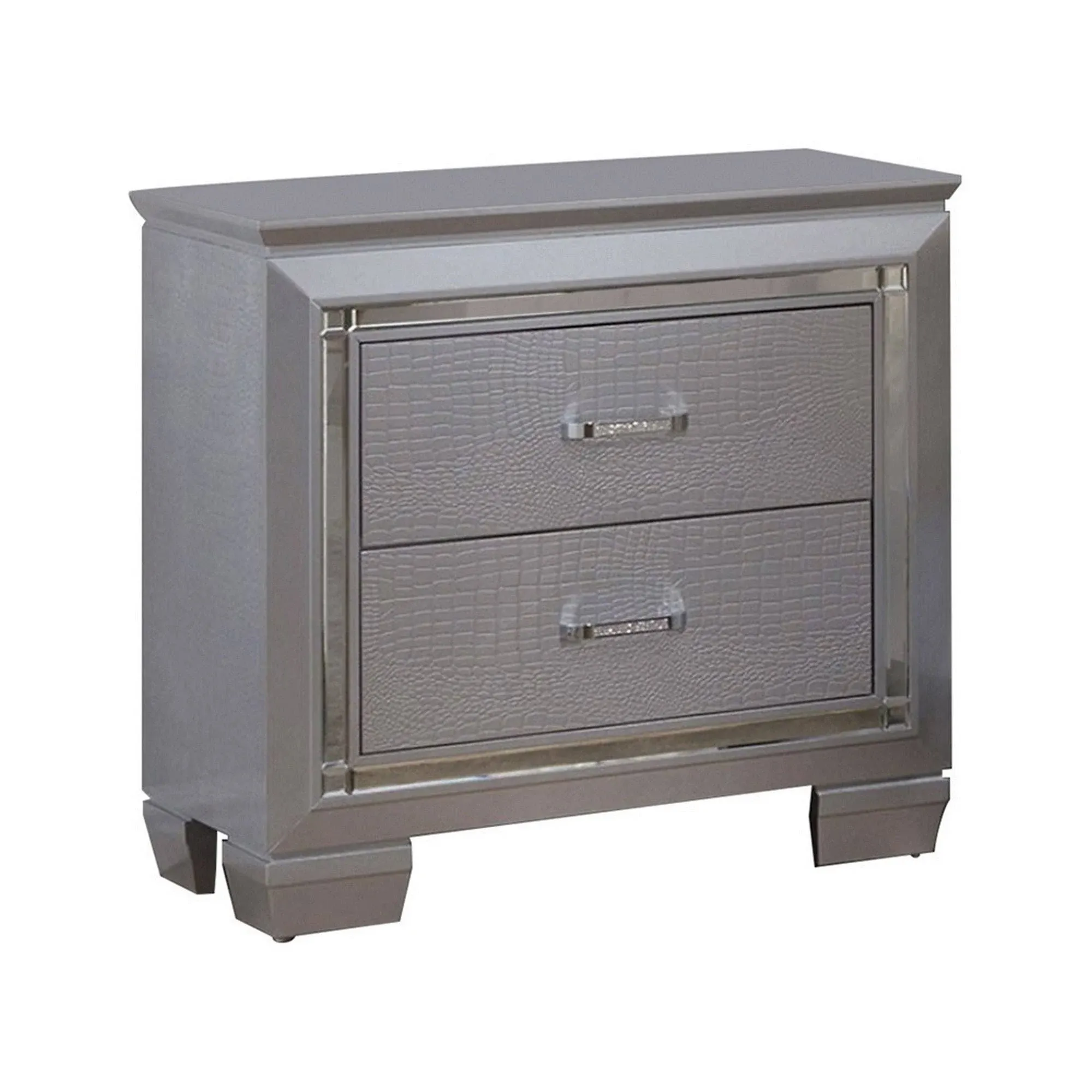 Furniture Of America Bellanova Silver Contemporary Night Stand Model CM7979SV-N