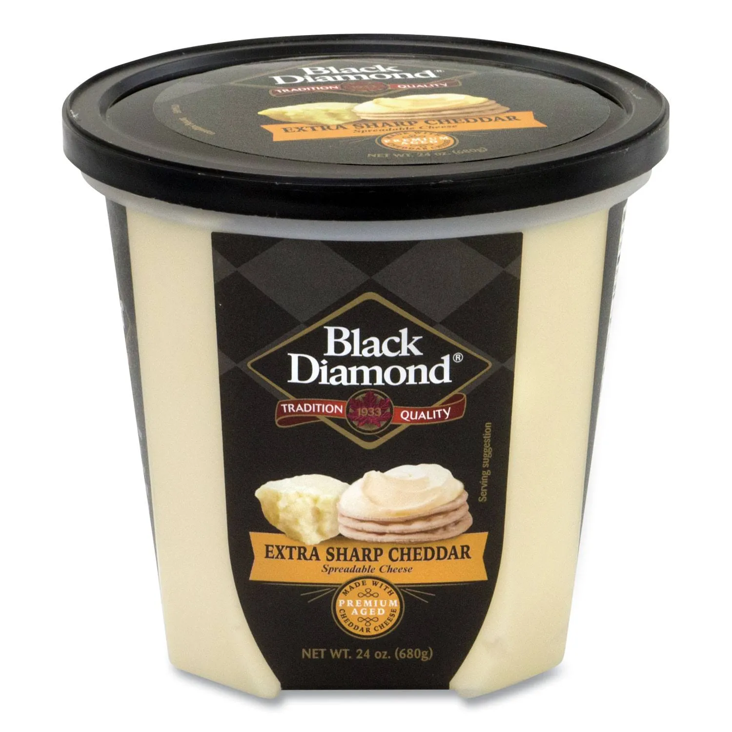 Black Diamond Extra Sharp White Cheddar Cheese Spread, 24 oz Tub