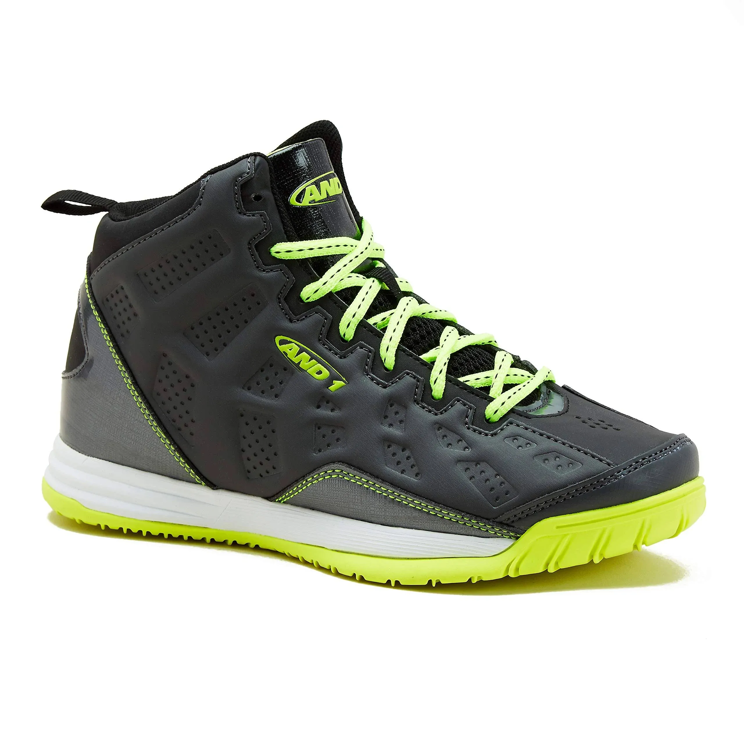 AND1 Showout Girls &amp; Boys Basketball Shoes Kids, Boys High Top Sneakers- Dark  