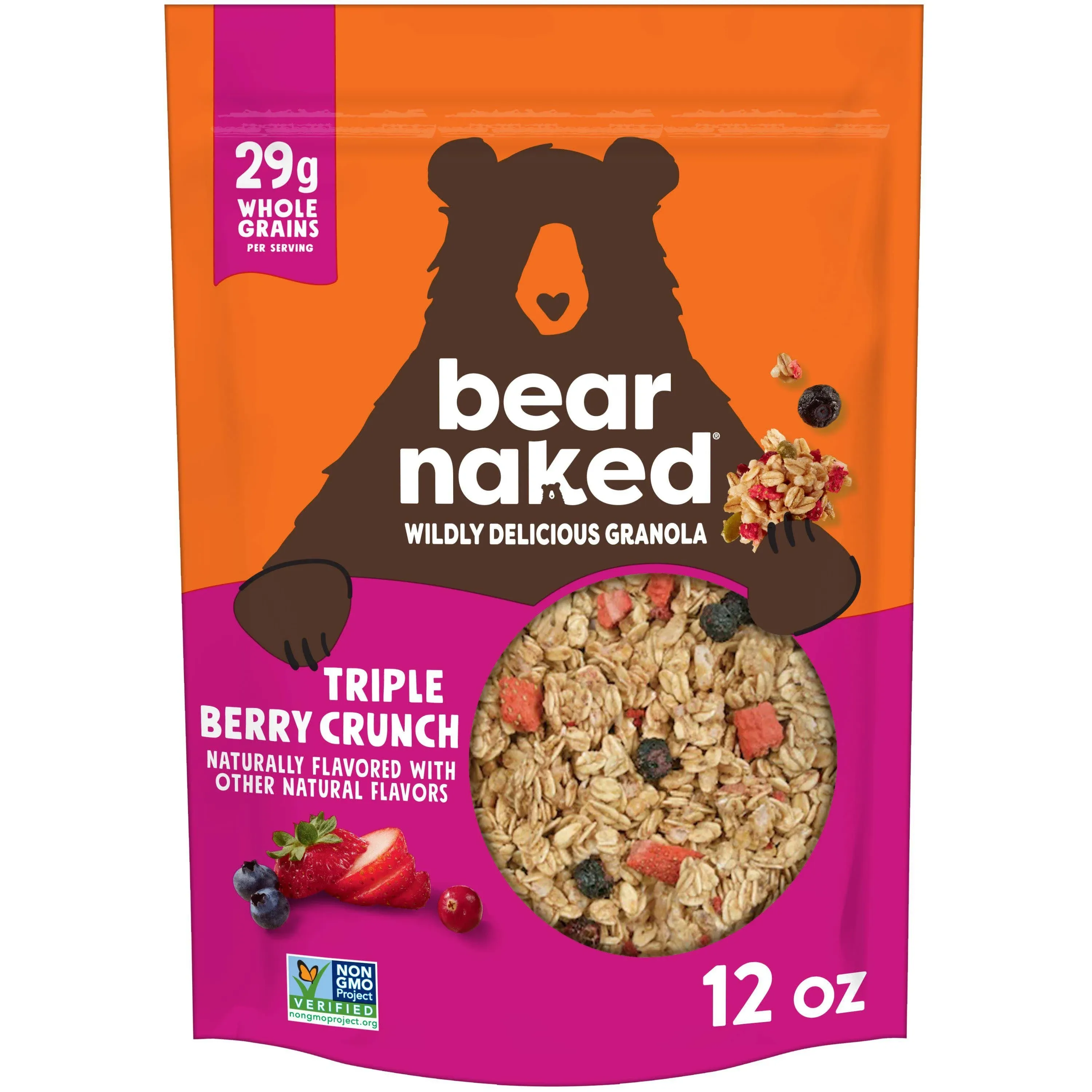 Bear Naked Triple Berry Fit Granola - Non-GMO, Kosher, Vegan - 12 Oz