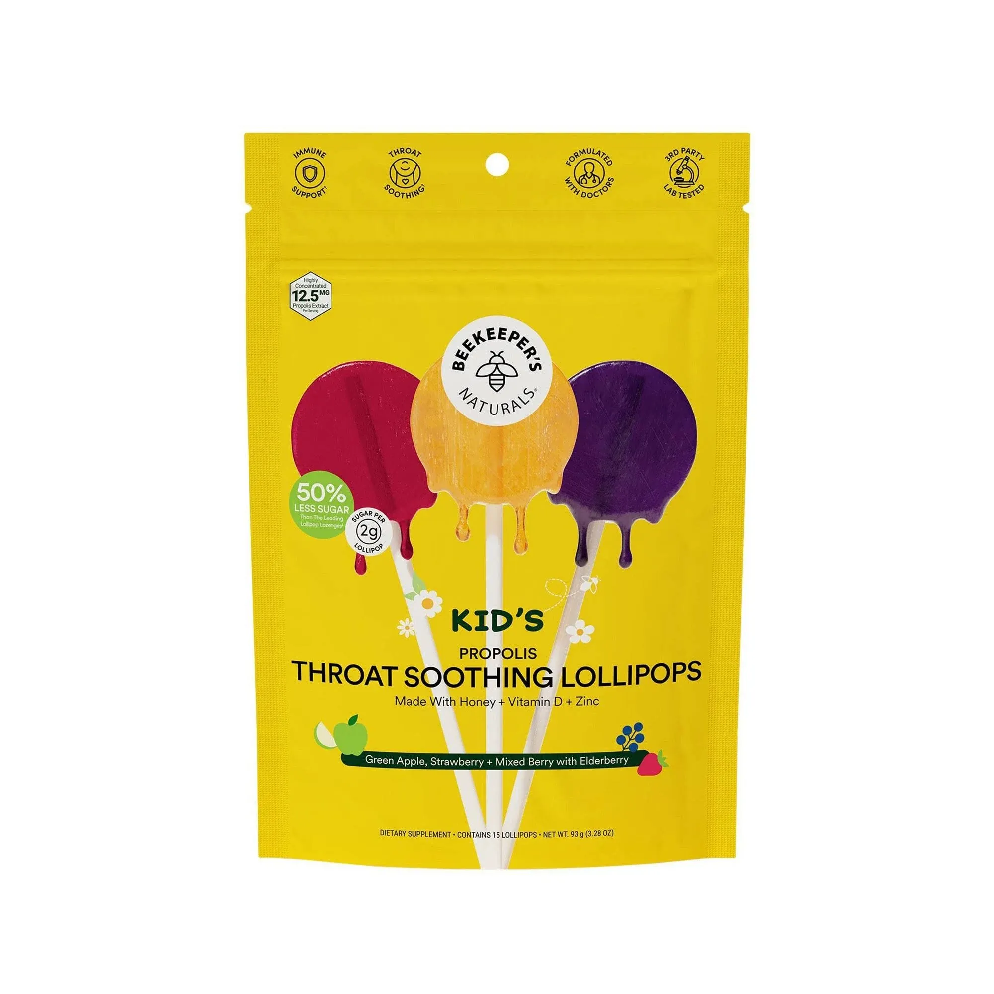 Beekeeper's Naturals Kid's Throat Soothing Lollipops