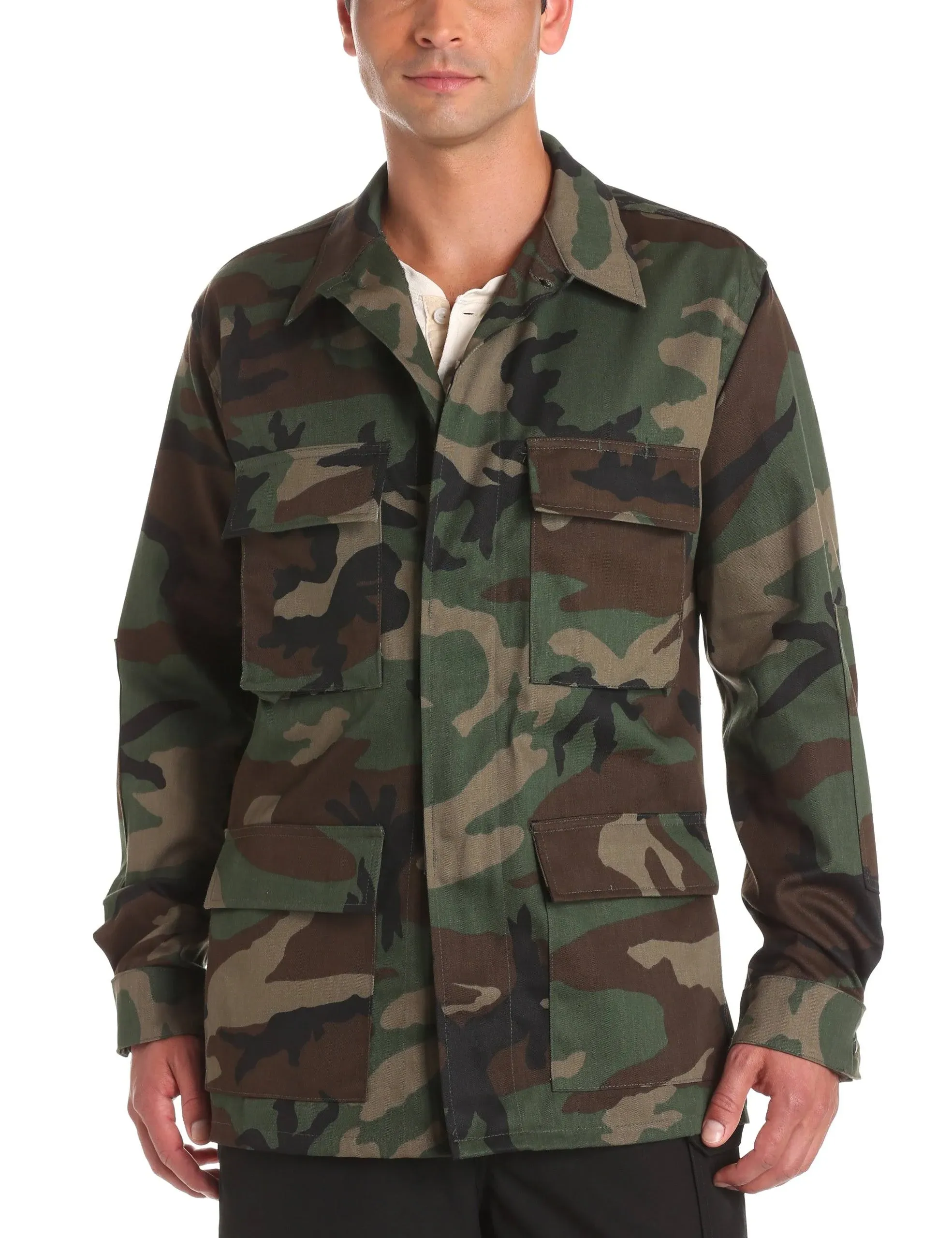 Propper Men's BDU 4 Pocket Coat, Woodland Camo, 4XL