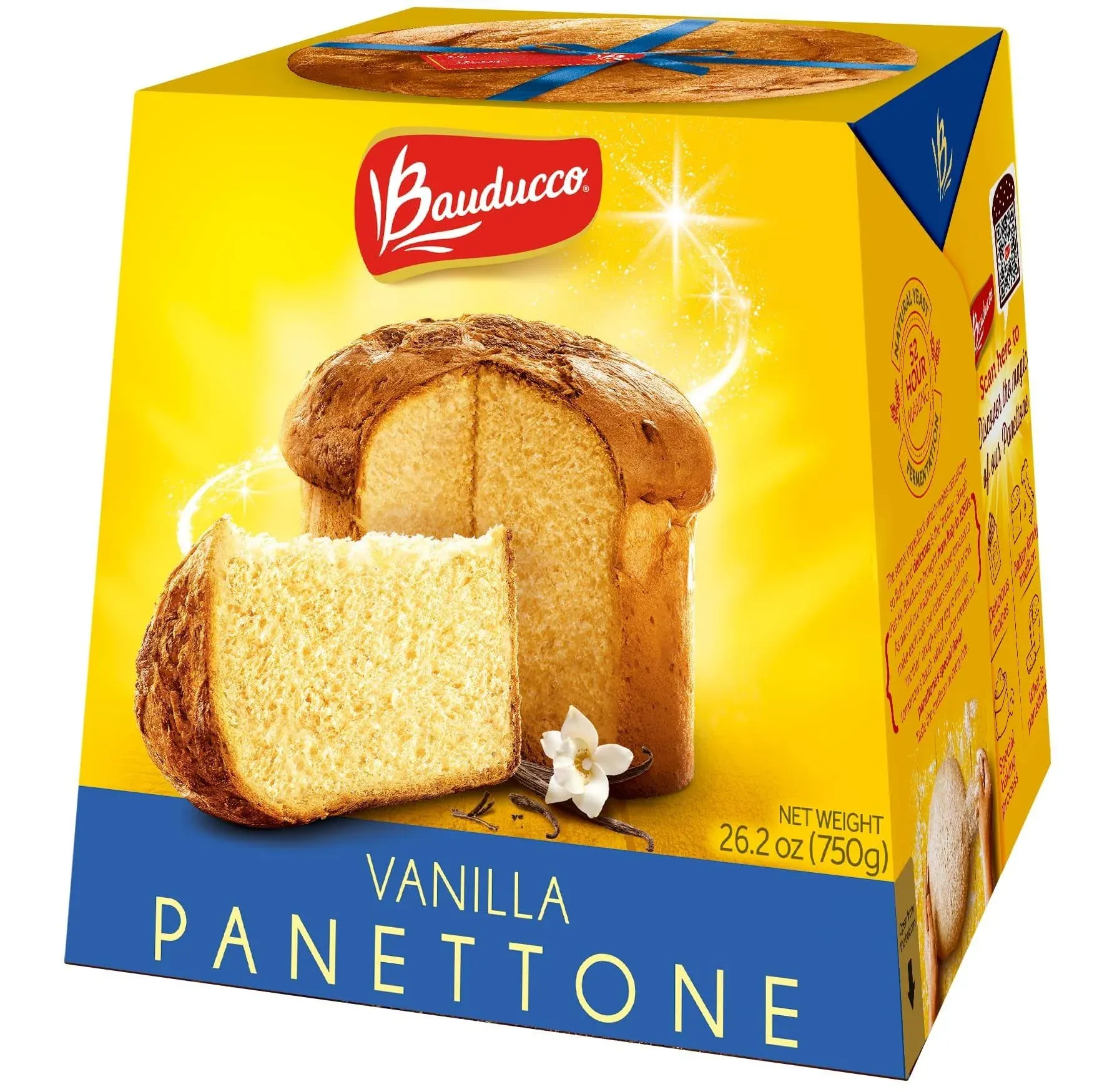 Bauducco Panettone Vanilla, Moist & Fresh, Traditional Italian Recipe, Holiday Cake, 26.2oz