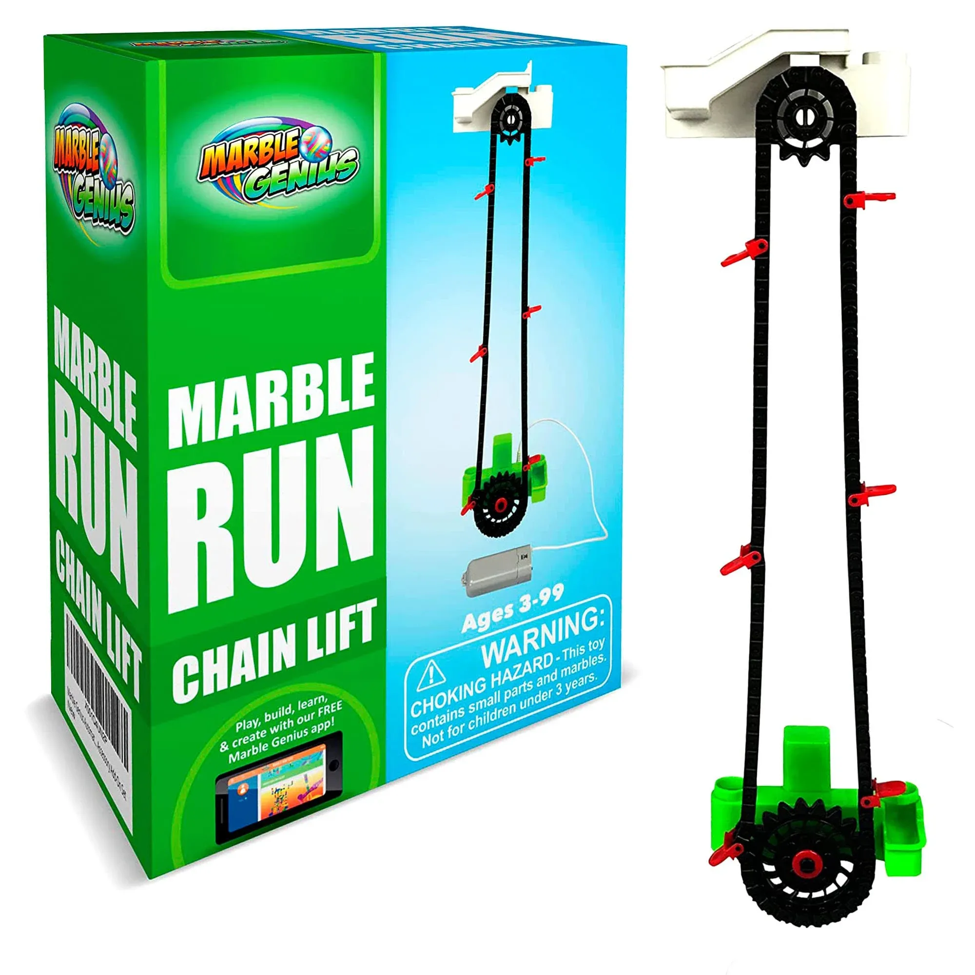 Automatic Chain Lift - The Perfect Marble Run Accessory Add-On Set for Creati...