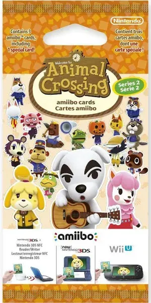 Nintendo Animal Crossing 3 Card Pack Amiibo Card Booster Pack Series 2 