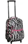 Rockland Double Handle Rolling Backpack, Magenta Leopard, 17"x13"x10"