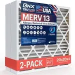 BNX TruFilter 20x20x4 (19.5 x 19.5 x 3.63 Slim Fit) MERV 13 Air Filter (2-Pack) - Made in USA - Air Conditioner HVAC AC Furnace Filters Health,