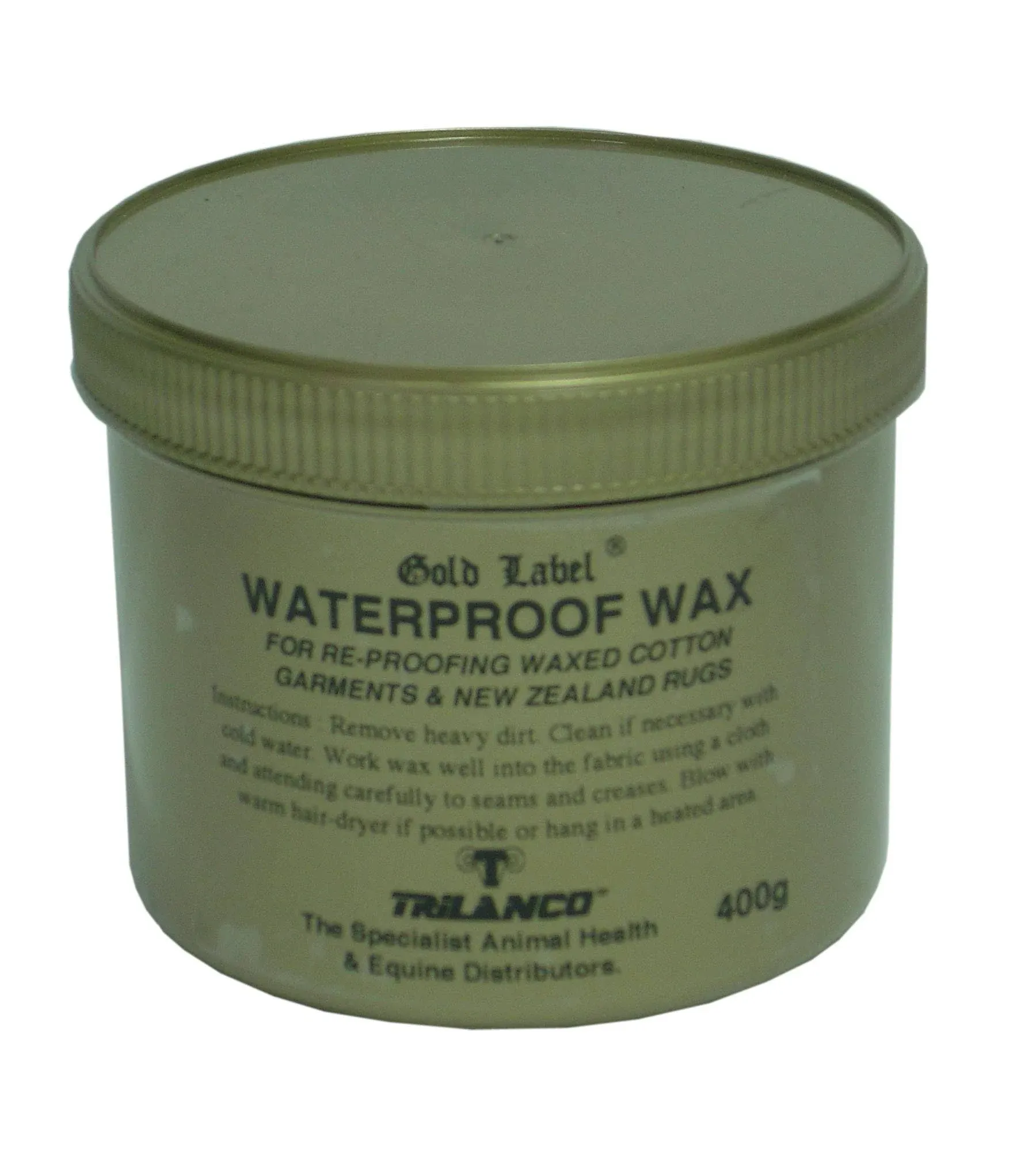 Gold Label Waterproof Wax, Re-proofing For All Waxed Cotton Garments, 400 GM