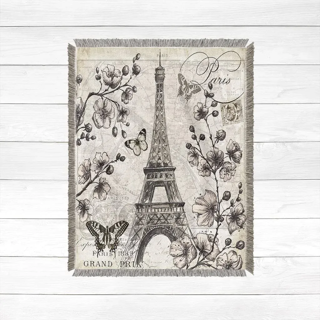 Laural Home Paris in Bloom 50" x 60" Woven Throw