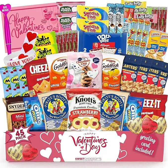 Valentine&#039;S Day Care Package (45Ct) Snacks Chocolates Candy Gift Box Assortment 