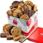 David's Cookies 5lb Assorted Cookies & Brownies Tin Gift Basket - Fresh-Baked Delicious Gourmet Treats for Sharing | Ideal Party Pack Gift Basket for