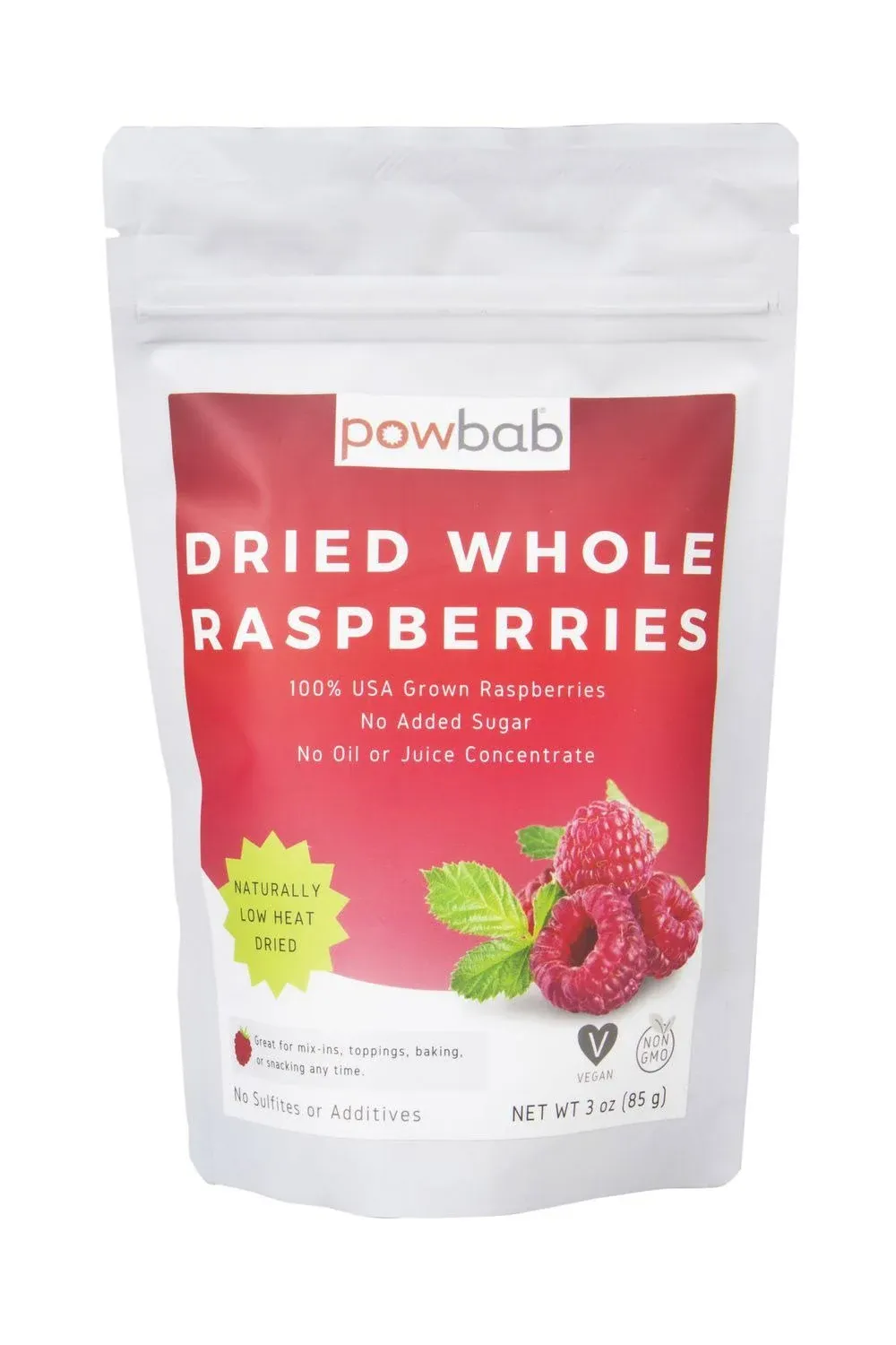 Powbab Raspberry Powder: 100% USA Grown Organic Raspberries. No Added Sugar. 5oz