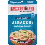 BUMBLE BEE Premium Albacore Tuna In Water Pouch, High Protein Food, Keto Food and Snacks, Gluten Free Food, High Protein Snacks, Canned Food, Bulk Tuna, 5 Ounce Pouches (Pack of 12)