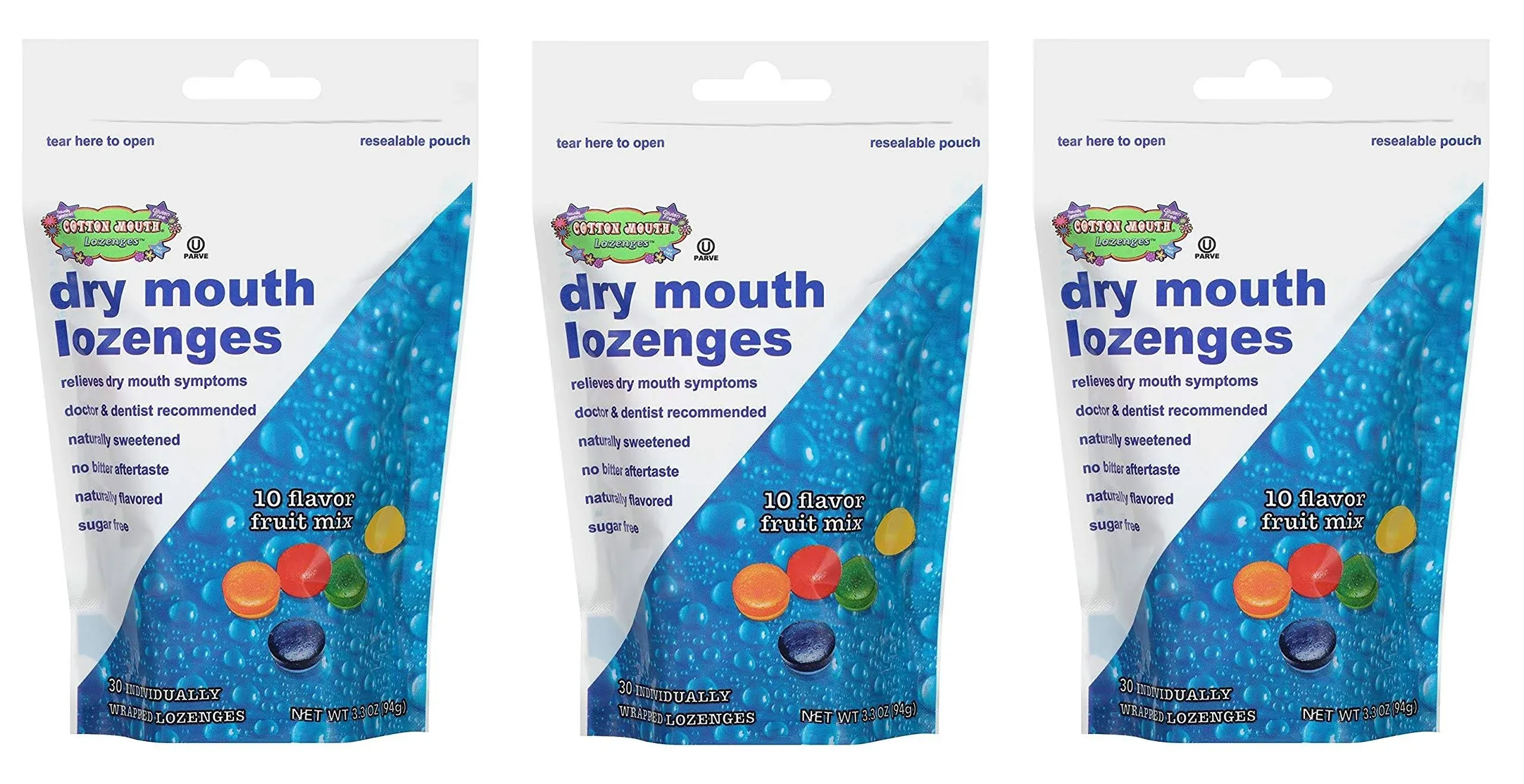 Dry Mouth Lozenges Fruit Mix Bag 3 Pack