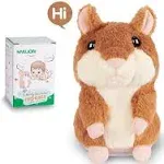 Talking Hamster Plush Kids Stuffed Toy Repeats What You Say, Talking Record Plush Interactive Toys for Valentine's Day, Birthday, Christmas, Kids