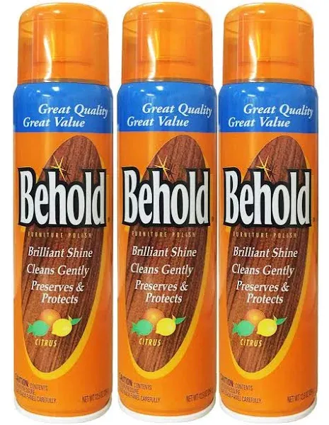 Behold Furniture Polish, Citrus, 12.5 oz (Pack of 3)