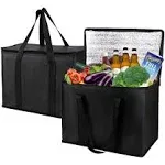 musbus 2-Pack XL-Large Insulated Grocery shopping bags Black reusable bagther...