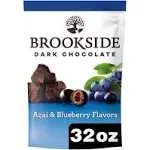 Brookside Dark Chocolate Acai &amp; Blueberry Flavors, 32 oz. Gluten Free 